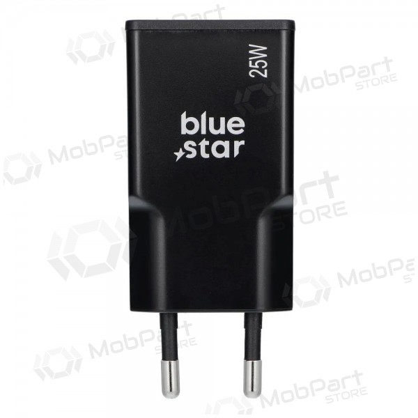 Carregador de telefone Blue Star Slim 25 W GaN USB-C + USB-A preto