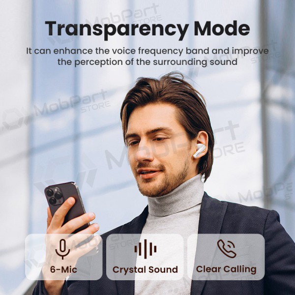 Sem fios ausinės Ugreen WS200 HiTune T6 Active Noise-Cancelling Earbuds