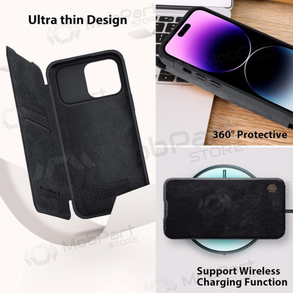 Apple iPhone 14 Pro capa „Nillkin Leather“ (preto)