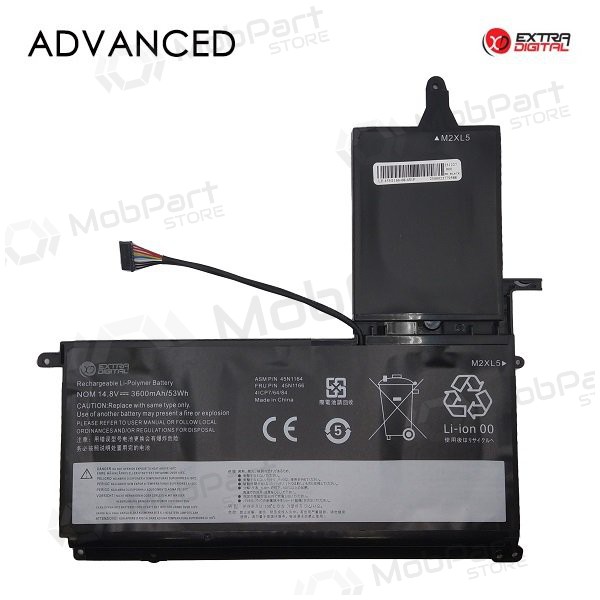Lenovo 45N1166, 3600mAh bateria do portátil, Advanced Lenovo 45N1166, 3600mAh bateria do portátil, Advanced