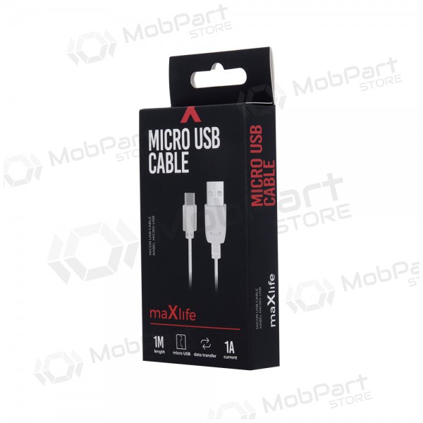 USB cabo Maxlife microUSB (branco) 1.0m