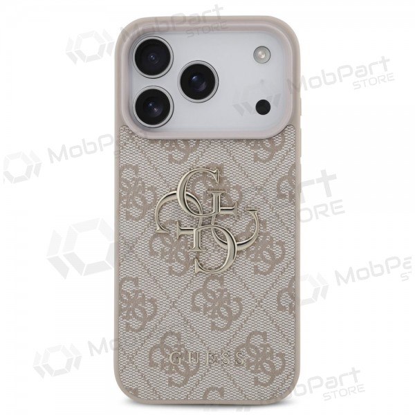 Capa para Apple iPhone 17 Pro - Guess PU 4G Metal Logo (rosa)