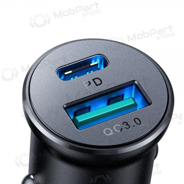 Carregador automobilinis Joyroom CCN05 USB-C/USB-A 30W preto
