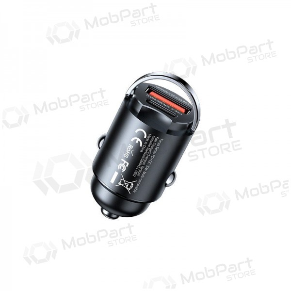 Carregador de carro para telefone Remax RCC359 30 W USB-C + USB-A preto