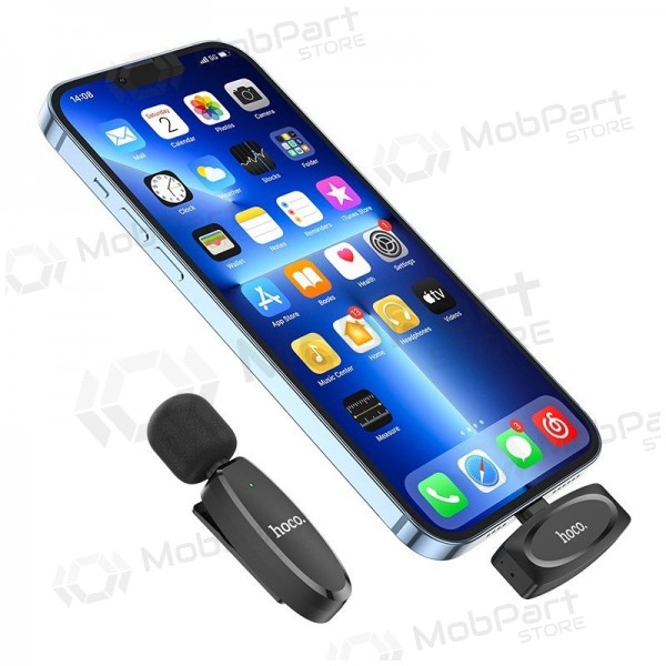 Microfone Hoco L15 Lightning preto