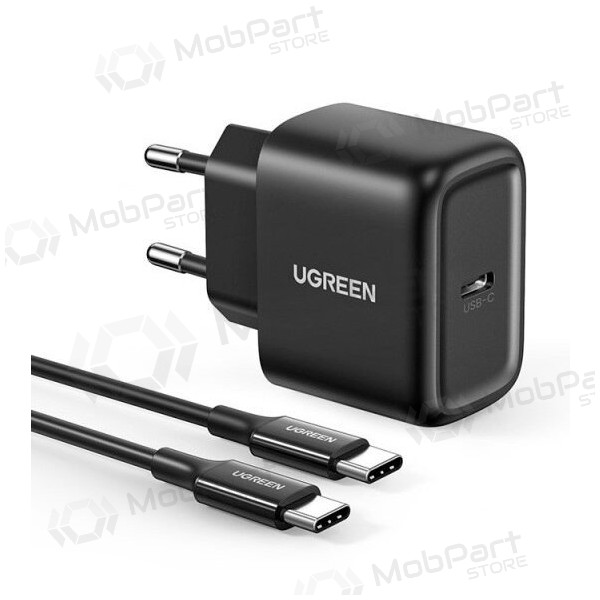 Carregador buitinis Ugreen CD250 USB-C 25W + USB-C cable 2.0m preto