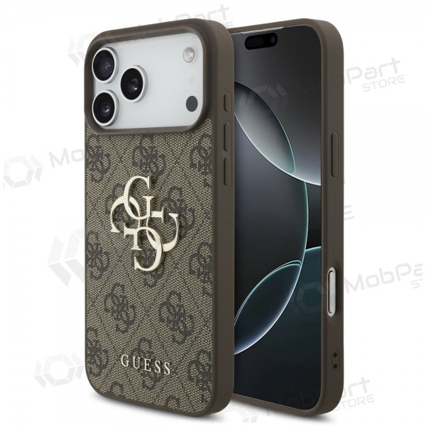 Capa Apple iPhone 17 Pro Max - Guess PU 4G Metal Logo (castanho)