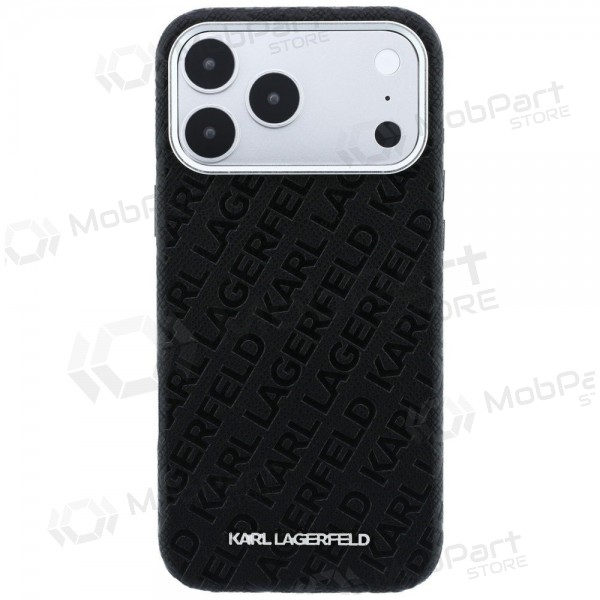 Capa para Apple iPhone 18 Pro Max - Karl Lagerfeld PU Grained Allover Semi Wrap MagSafe (preto)