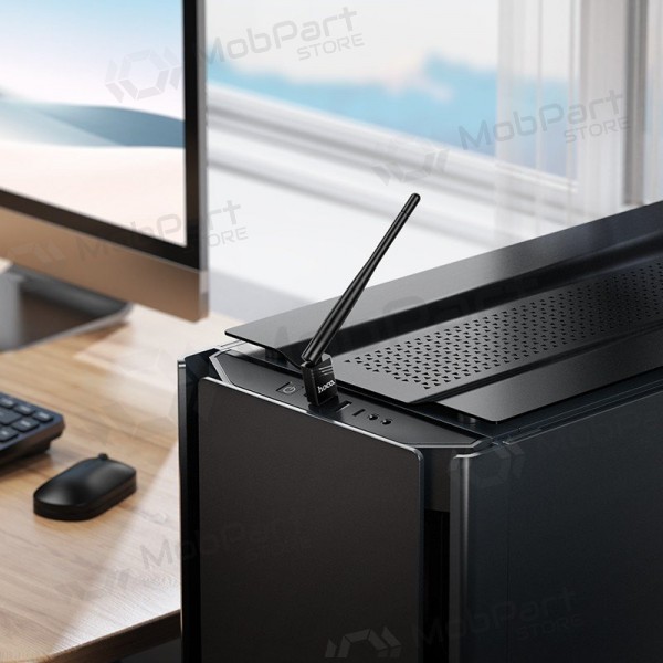 Adaptador USB Wi-Fi Hoco HI37 USB Wi-Fi 4 preto