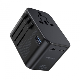 Universal kelioninis carregador Choetech PD5009 65W 2xUSB-C/USB-A preto