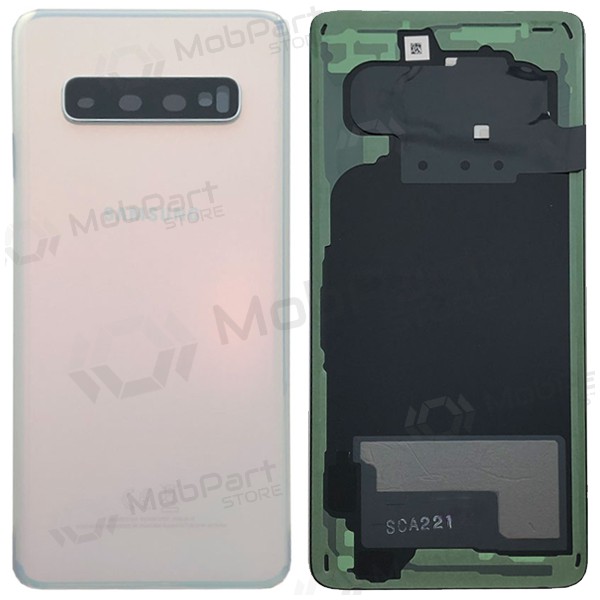 Samsung G973 Galaxy S10 tampa traseira da bateria branco (Prism White) (usado grade B, original) Samsung G973 Galaxy S10 tampa traseira da bateria branco (Prism White) (usado grade B, original)
