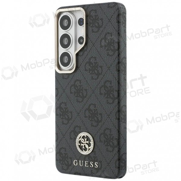 Capa Samsung Galaxy S26 Ultra - Guess PU Leather 4G Strass Logo Gold Frame Magnetic (preta)