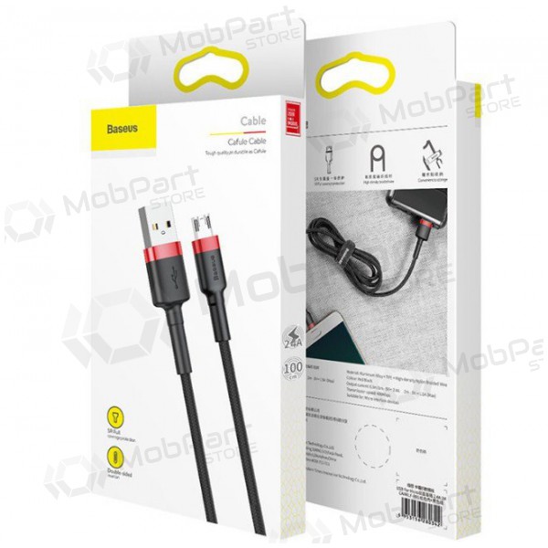 USB cabo Baseus Cafule microUSB 2.0m 1.5A (cinza-preto) CAMKLF-CG1