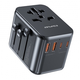Universal kelioninis carregador Awei C-39 GaN 35W 2xUSB-A/3xUSB-C preto