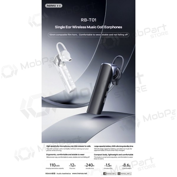 Fone de ouvido Bluetooth Remax RB-T01 Bluetooth preto