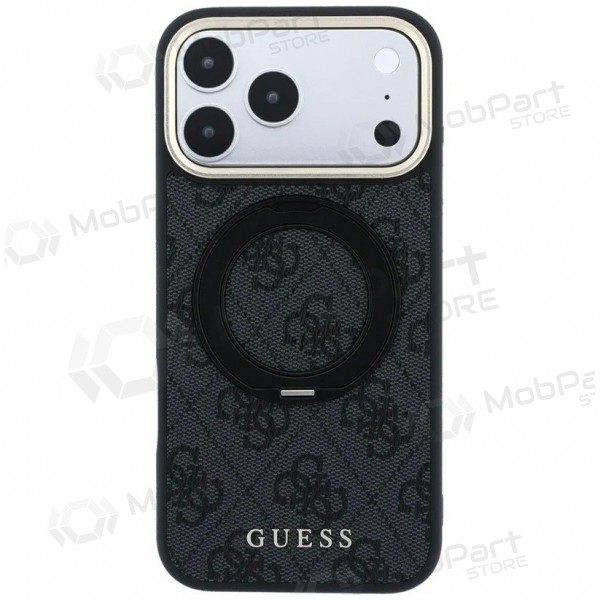 Capa para Apple iPhone 18 Pro Max - Guess PU 4G Ring Stand MagSafe (preta)
