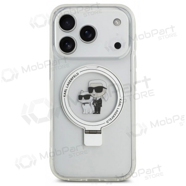 Capa para Apple iPhone 17 Pro Max - Karl Lagerfeld Ringstand Karl and Choupette MagSafe (transparente)