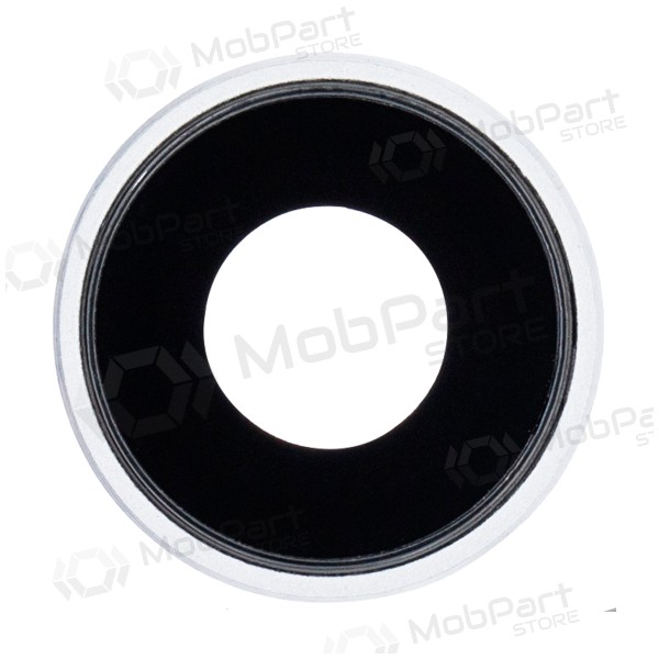 Apple iPhone XR lente vidro da câmera (prata / branco) (com moldura)