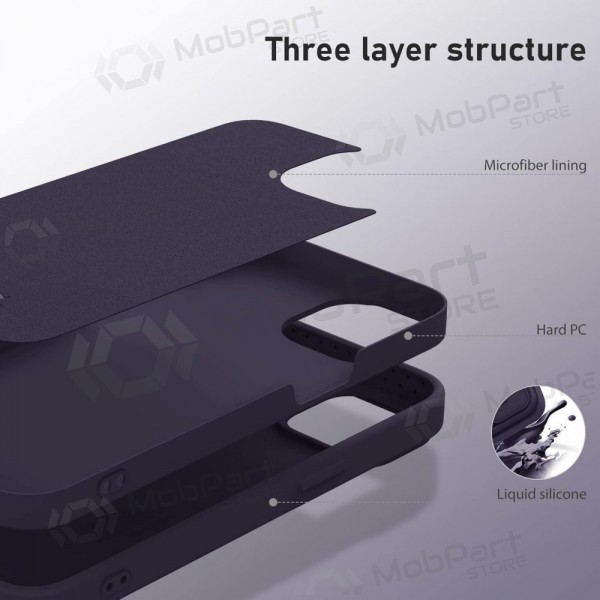 Apple iPhone 15 Pro Max capa „Nillkin Silicone“ (tamsiai roxo)
