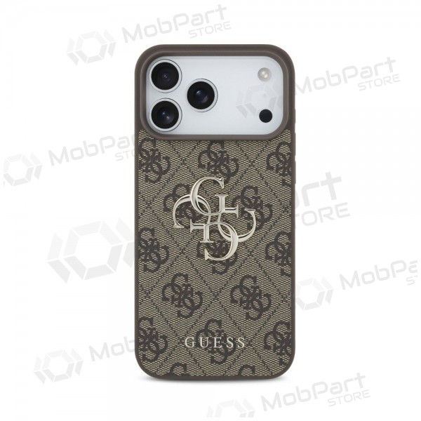 Capa para Apple iPhone 18 Pro - Guess PU 4G Metal Logo (castanho)