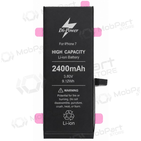 Bateria Apple iPhone 7, acumulador Di-Power 2400 mAh (capacidade aumentada)