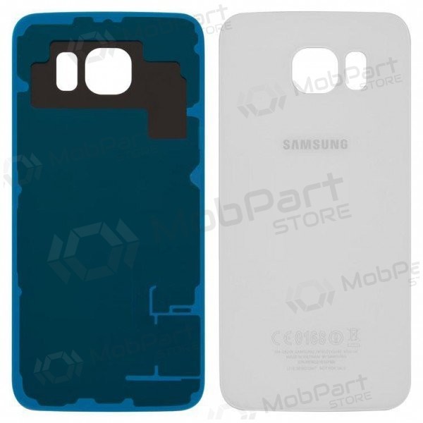 Samsung G920F Galaxy S6 tampa traseira da bateria branco (white pearl) (usado grade B, original)