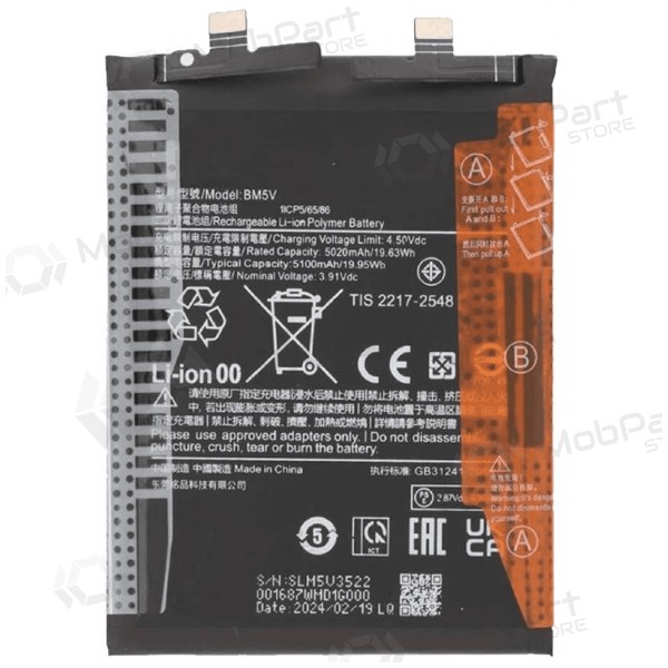 Bateria Xiaomi Redmi Note 13 Pro 5G, Poco X6, acumulador (BM5V) (original)