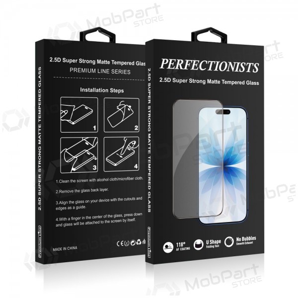 Vidro de proteção Apple iPhone 13, 13 Pro, 14, 16e, 17e - Perfectionists 2.5D Super Strong Matte
