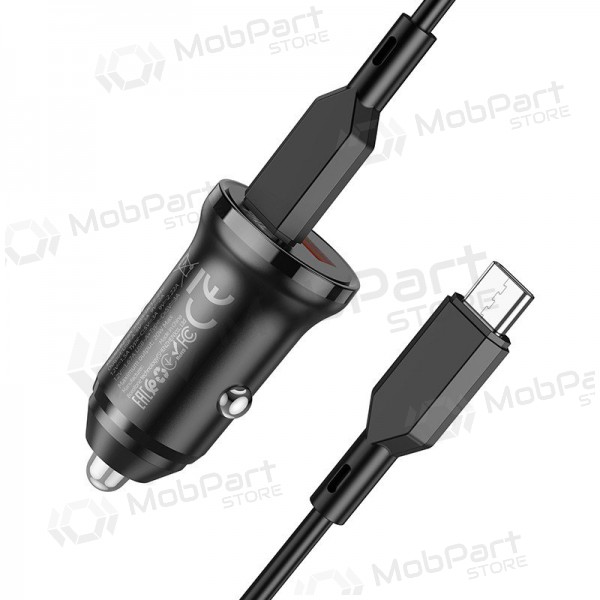 Carregador automobilinis Borofone BZ18A USB-A/Type-C PD20W+QC3.0 + Type-C (preto)