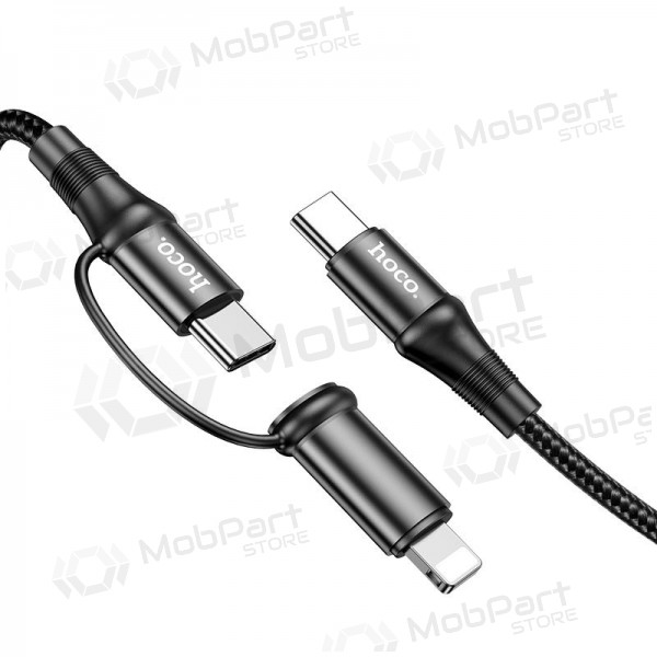 USB cabo Hoco X50 2-in-1 Exquisito Type-C - Type-C / Lightning 1.0m (preto)