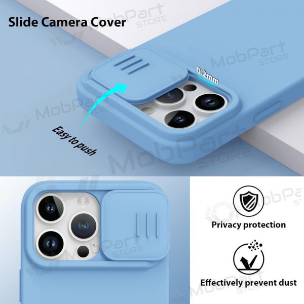 Apple iPhone 15 Pro Max capa „Nillkin Silicone“ (azul claro)