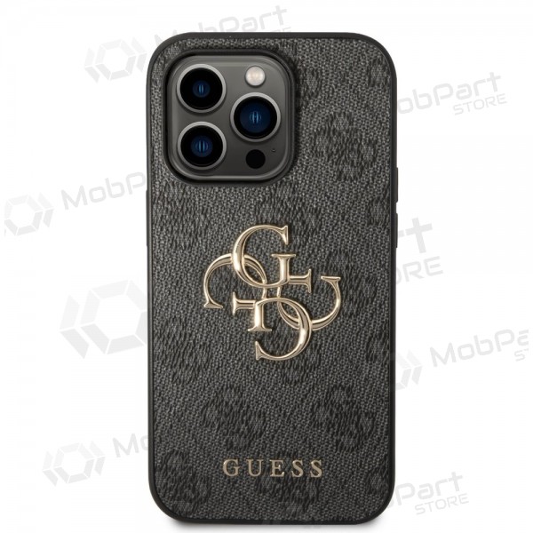 Capa para Apple iPhone 14 Pro -Guess PU 4G Metal Logo- (cinzento)