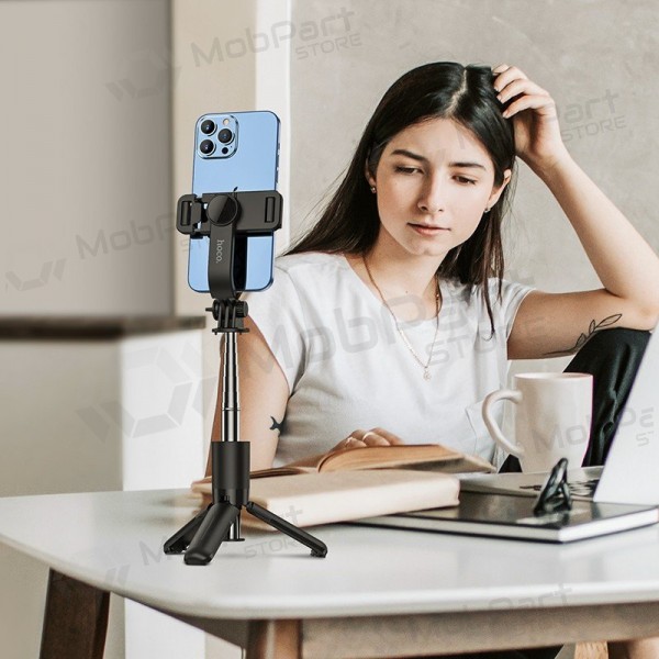 Pau de selfie tripé Hoco K17 Mini para telefone 750 mm Bluetooth preto