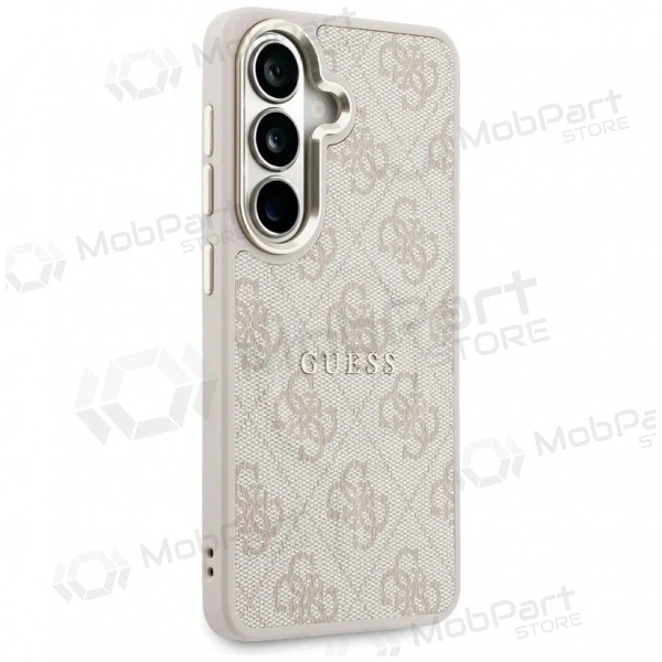 Capa Samsung Galaxy S26 - Guess PU Leather 4G Gold Frame Magnetic (rosa)