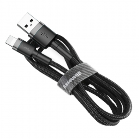 USB cabo Baseus Cafule USB-A to Lightning 2.4A 1.0m cinza-preto CALKLF-BG1