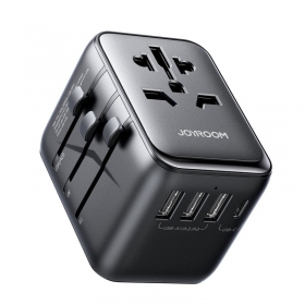 Universal kelioninis carregador Joyroom JR-TCW01 3xUSB-A/USB-C preto