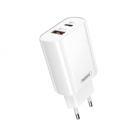 Carregador de telefone Remax RP-U37 20 W USB-C + USB-A branco