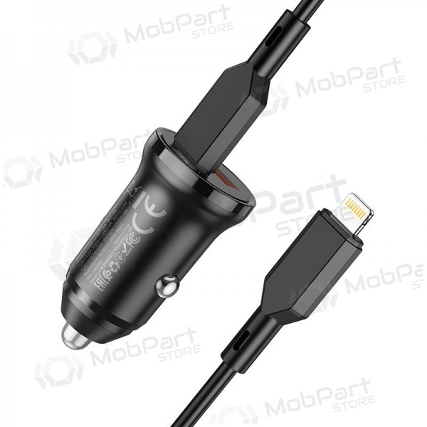 Carregador automobilinis Borofone BZ18A USB-A/Type-C PD20W+QC3.0 + Lightning (preto)