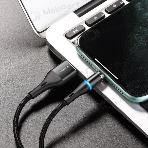 USB cabo Borofone BU16 Skill Magnetic Lightning 1.0m (preto)