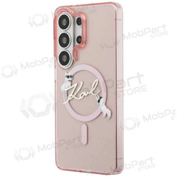 Capa Samsung Galaxy S26 Ultra - Karl Lagerfeld IML Choupette Karl Script Logo Magnetic (rosa)