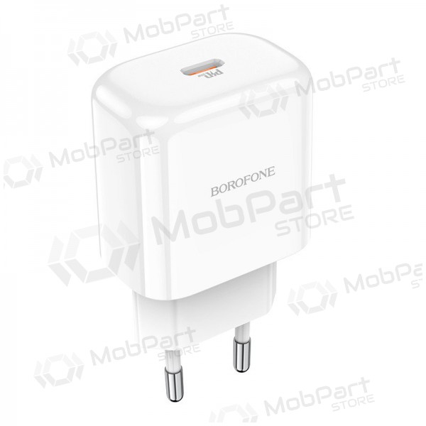 Carregador Borofone BN3 Type-C QC 3.0, PD 2.0 20W (branco)