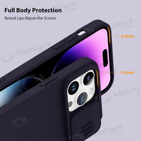 Apple iPhone 15 Pro Max capa „Nillkin Silicone“ (tamsiai roxo)