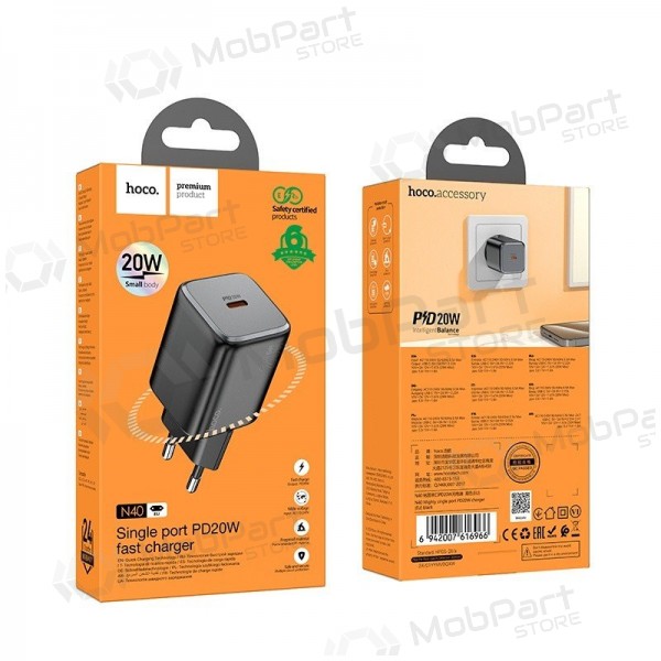 Carregador Hoco N40 USB-C PD20W preto