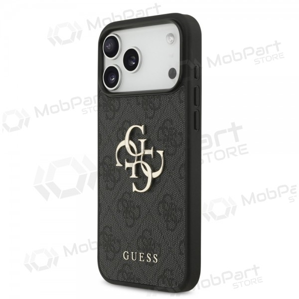 Capa para Apple iPhone 17 Pro Max - Guess PU 4G Metal Logo (cinzento)