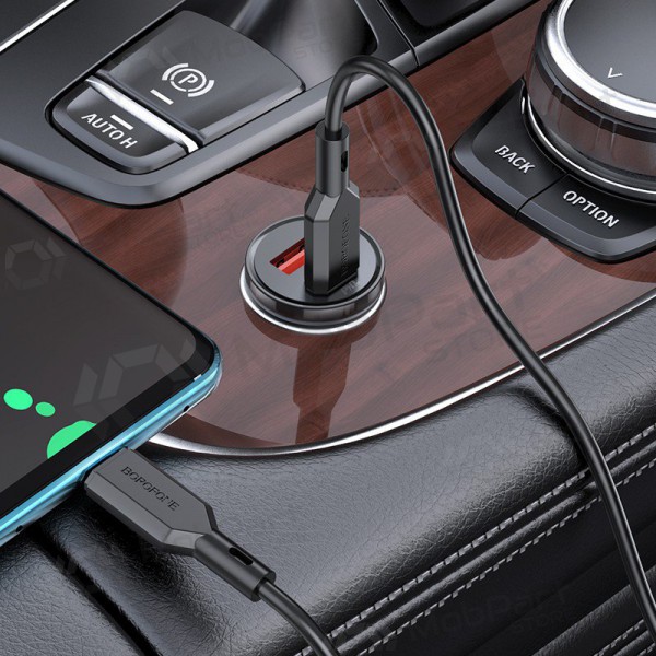 Carregador automobilinis Borofone BZ18A USB-A/Type-C PD20W+QC3.0 (preto)