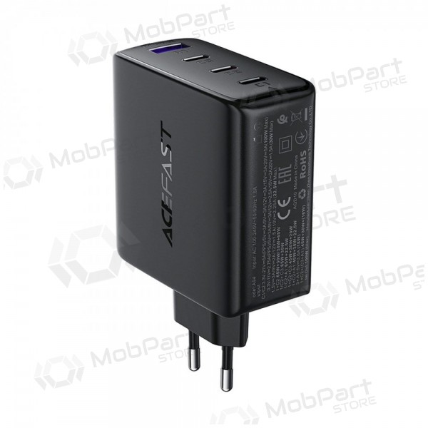 Carregador de telefone Acefast A94 100 W GaN 3x USB-C + USB-A preto