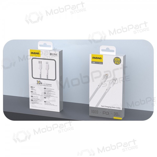 Cabo Lightning Dudao L9X USB-C para Lightning 2 m 30 W branco
