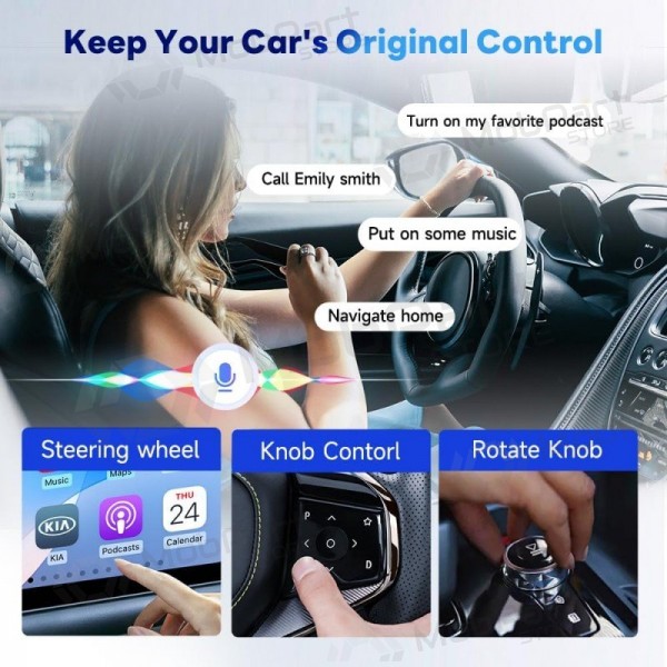 Adaptador CarPlay Carlinkit HD2CP Pro sem fio Android Auto preto