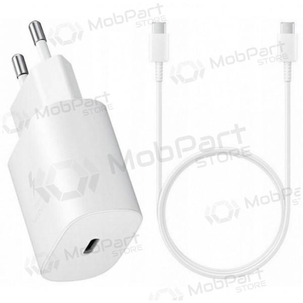 Carregador original Samsung EP-TA800NW 25W + Type-C cabo 25W branco