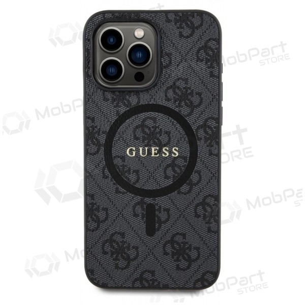 Capa Apple iPhone 15 Pro Max - Guess PU Leather 4G Colored Ring MagSafe (preta)